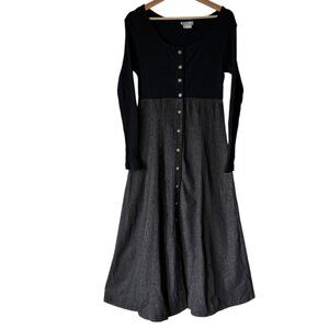 Vintage Sweet Inspirations Maxi Dress Button Front Knit Top Denim Skirt